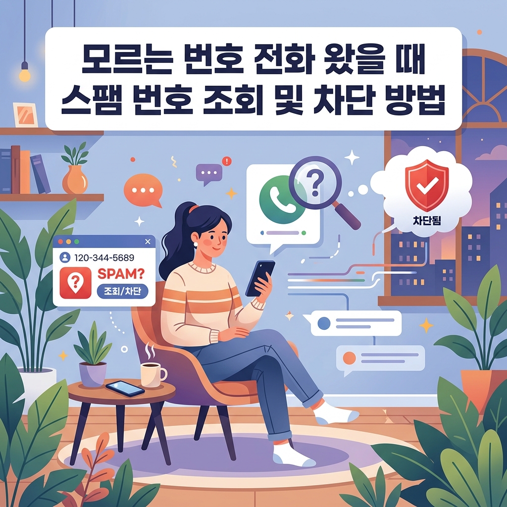 ai thumbnail illustration 모르는 번호 전화 왔을 때 스팸 번호 조회 및 차단 방법 1787730513