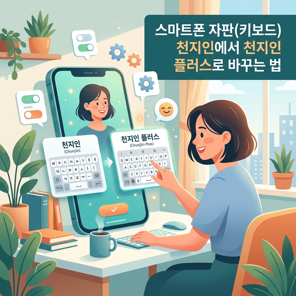 ai thumbnail illustration 스마트폰 자판키보드 천지인에서 천지인 플러스로 바꾸는 법 1787735179