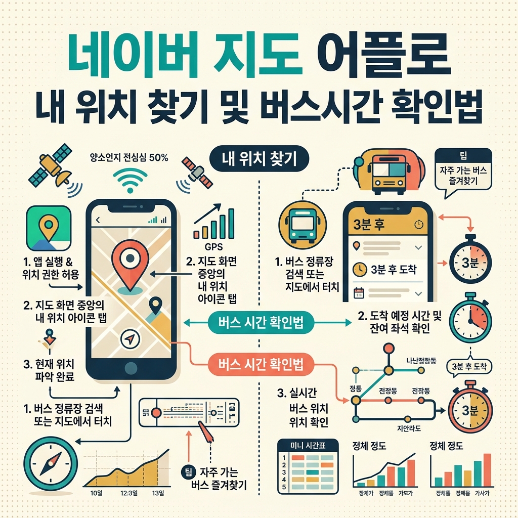 ai thumbnail infographic 네이버 지도 어플로 내 위치 찾기 및 버스 시간 확인법 1787731010