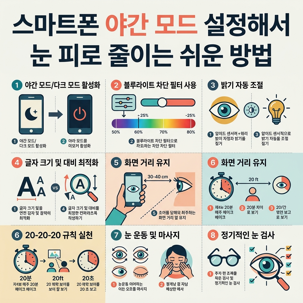 ai thumbnail infographic 스마트폰 야간 모드 설정해서 눈 피로 줄이는 쉬운 방법 1787735677