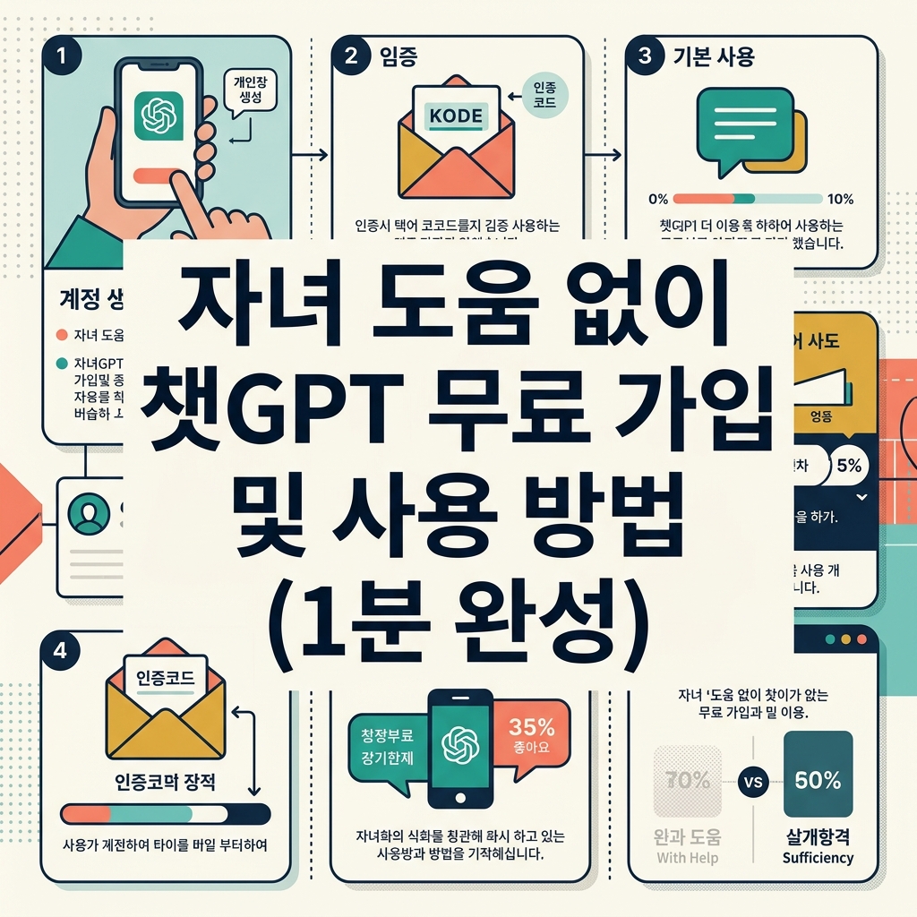 ai thumbnail infographic 자녀 도움 없이 챗GPT 무료 가입 및 사용 방법 1분 완성 1787814359