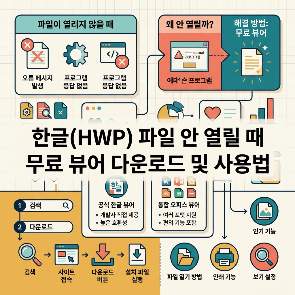 ai thumbnail infographic 한글HWP 파일 안 열릴 때 무료 뷰어 다운로드 및 사용법 1787733542