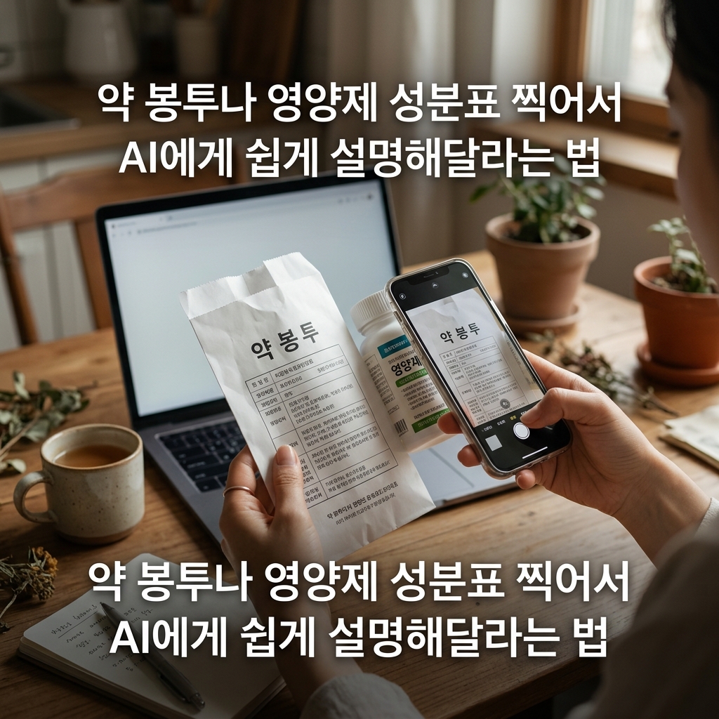 ai thumbnail photography 약 봉투나 영양제 성분표 찍어서 AI에게 쉽게 설명해달라는 법 1787815799