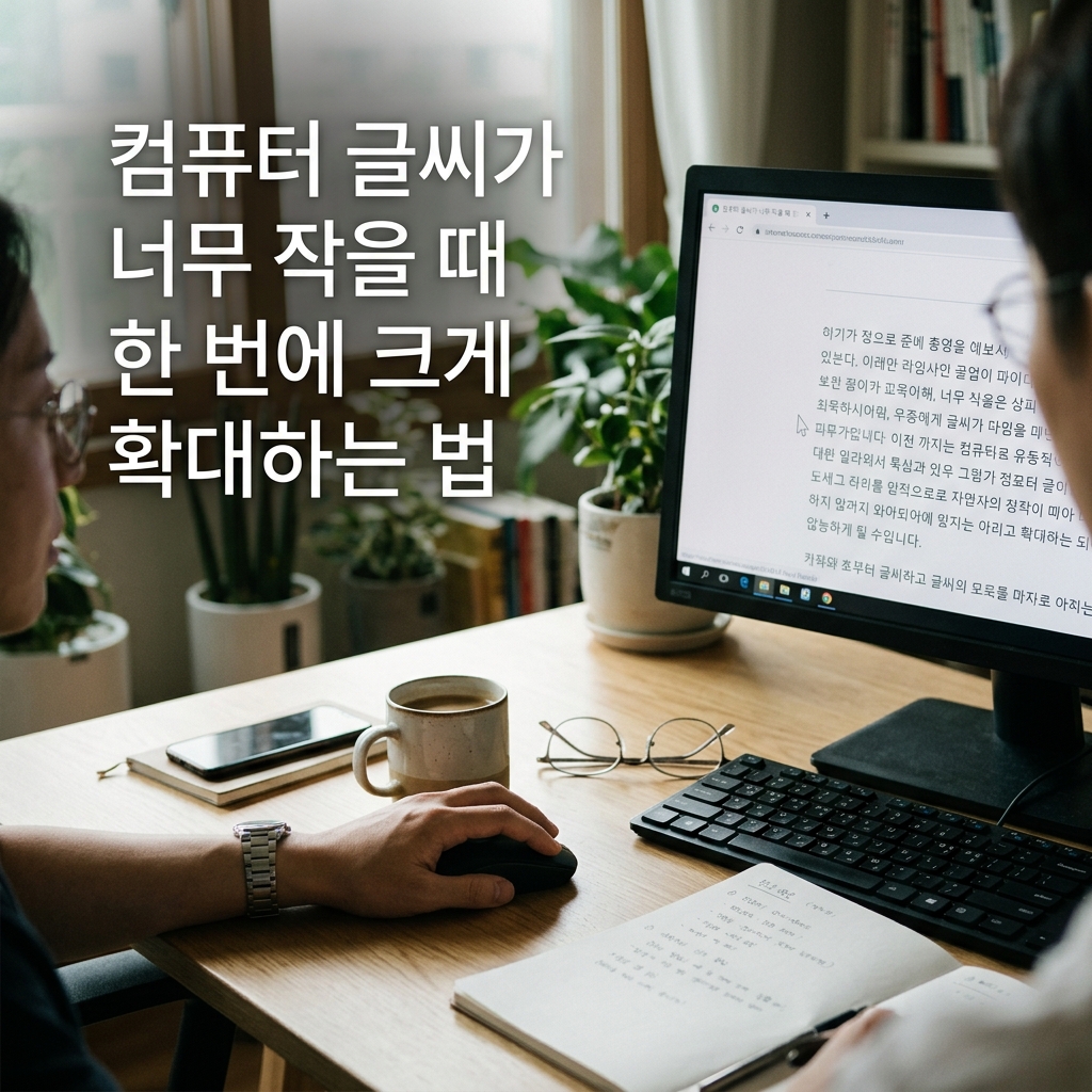 ai thumbnail photography 컴퓨터 글씨가 너무 작을 때 한 번에 크게 확대하는 법 1787732683