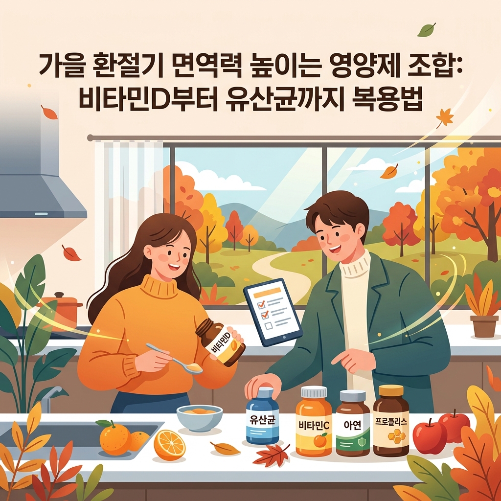ai thumbnail illustration 가을 환절기 면역력 높이는 영양제 조합 비타민D부터 유산균까지 복용법 1788691083