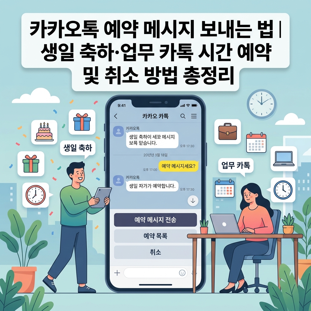 ai thumbnail illustration 카카오톡 예약 메시지 보내는 법｜생일 축하·업무 카톡 시간 예약 및 취소 방법 총정리 1789174538