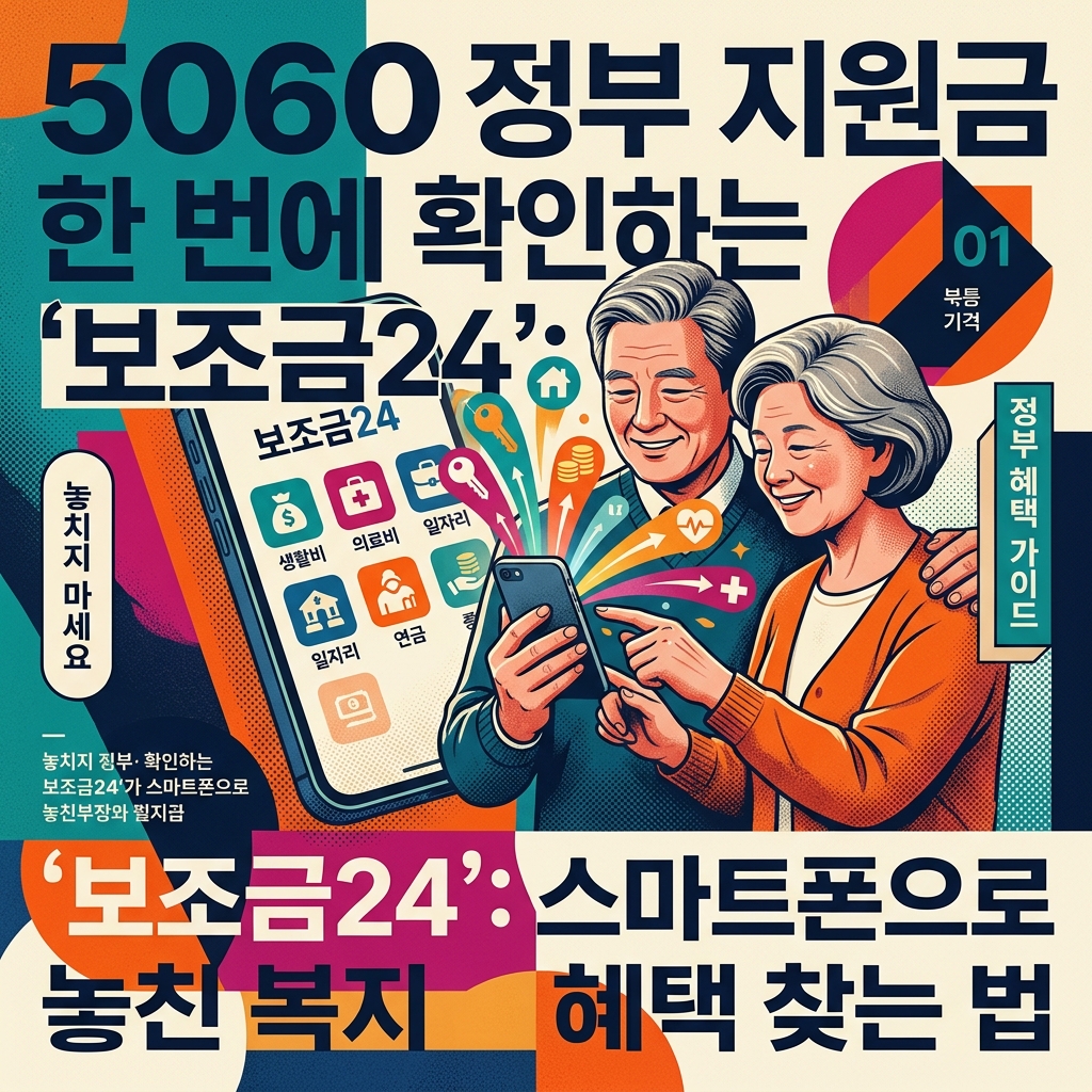 ai thumbnail poster 5060 정부 지원금 한 번에 확인하는 보조금24 스마트폰으로 놓친 복지 혜택 찾는 법 1788691350